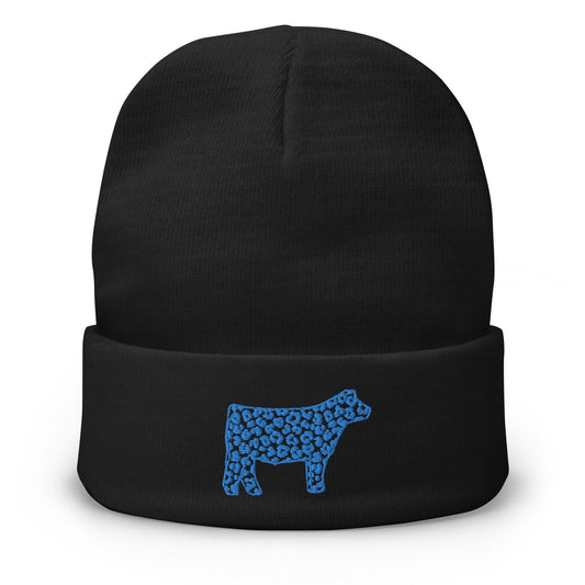 UNISEX BEANIE- LEOPARD STEER (EMBROIDERED)