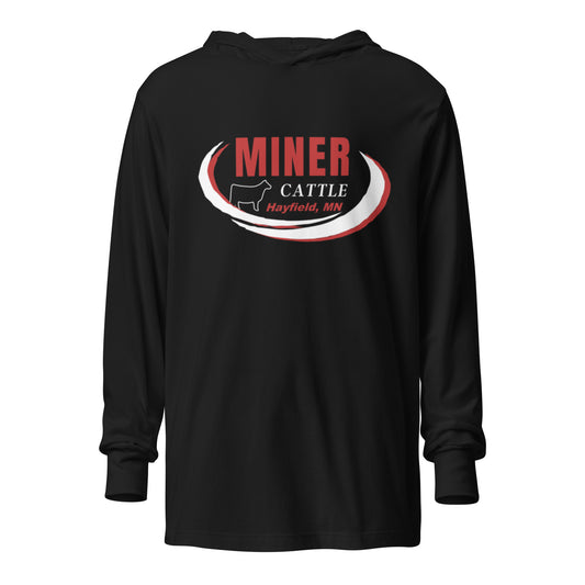MINER CATTLE- UNISEX HOODED LONG SLEEVE TEE