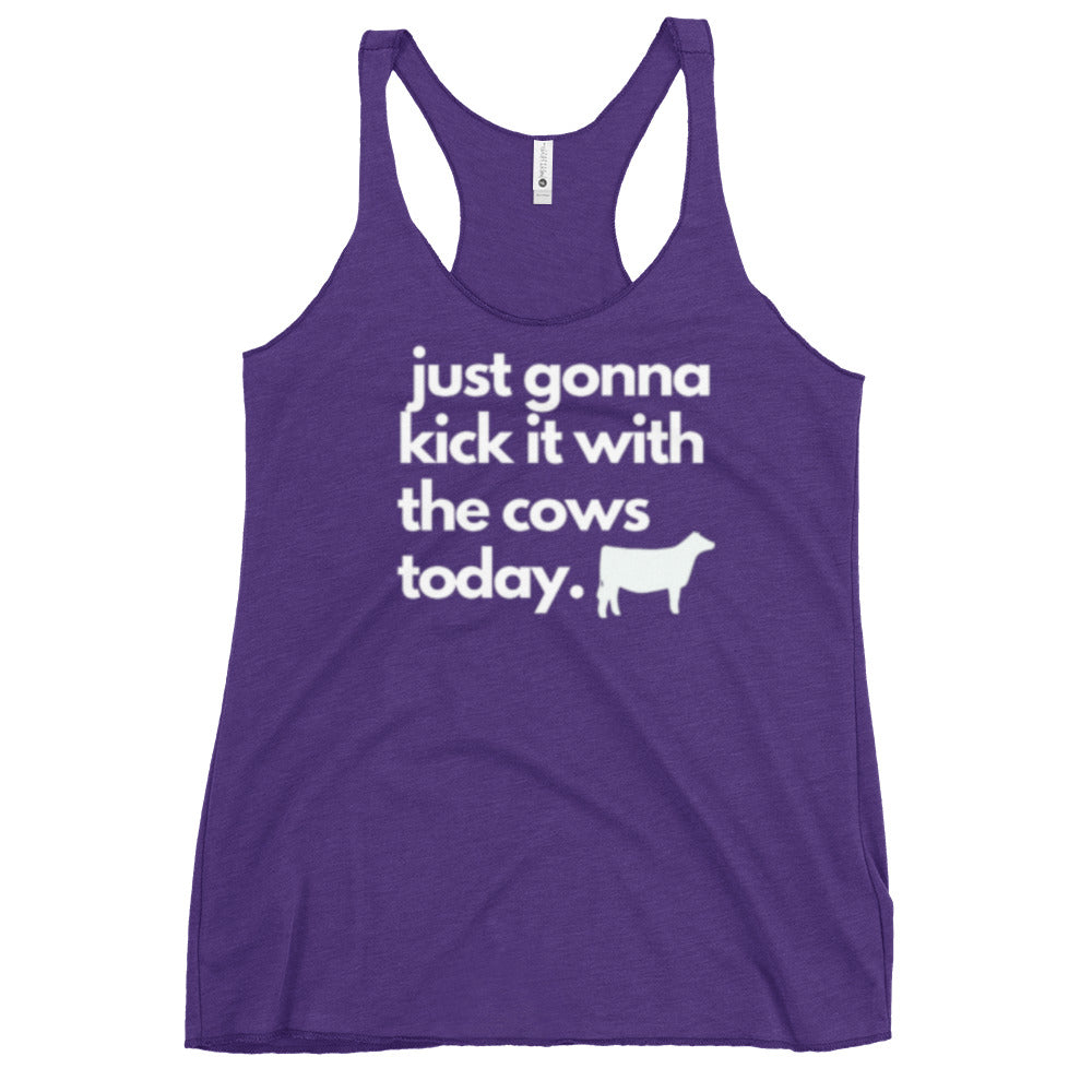 WOMENS TANK- KICK IT WITH THE COWS