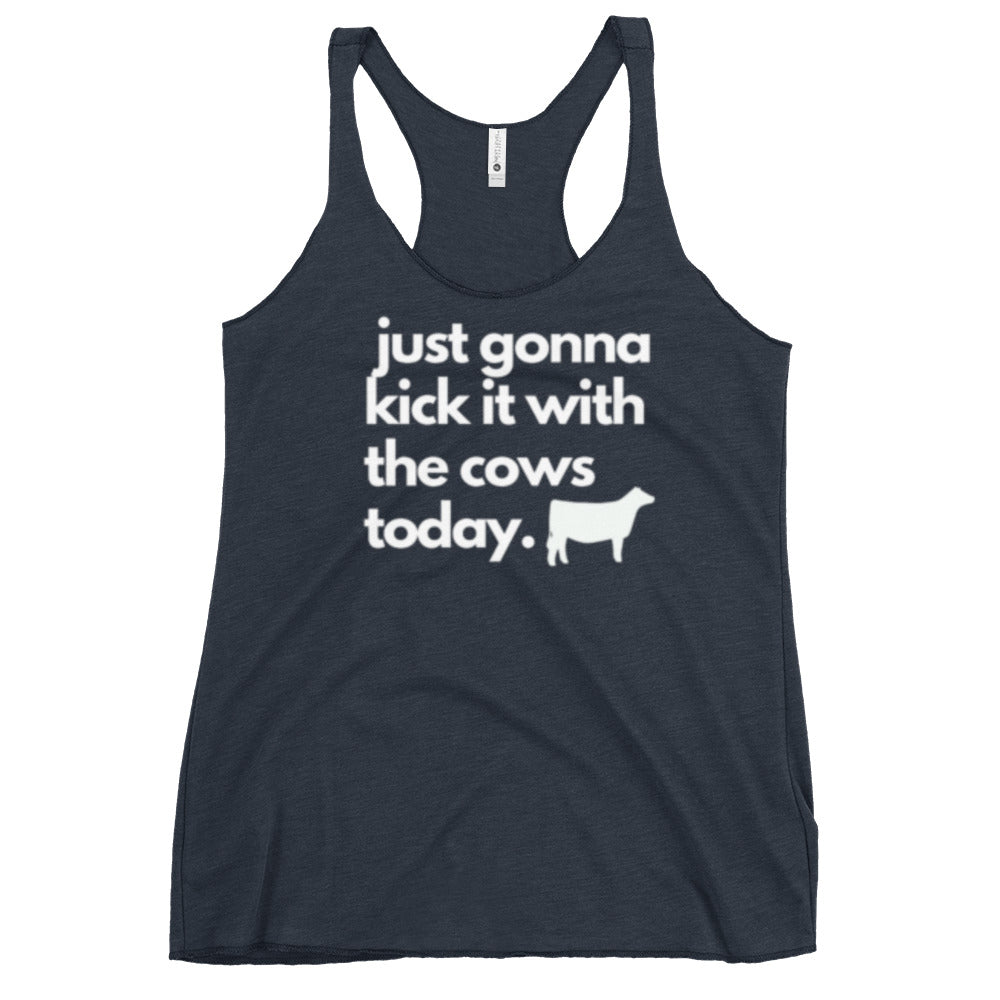 WOMENS TANK- KICK IT WITH THE COWS