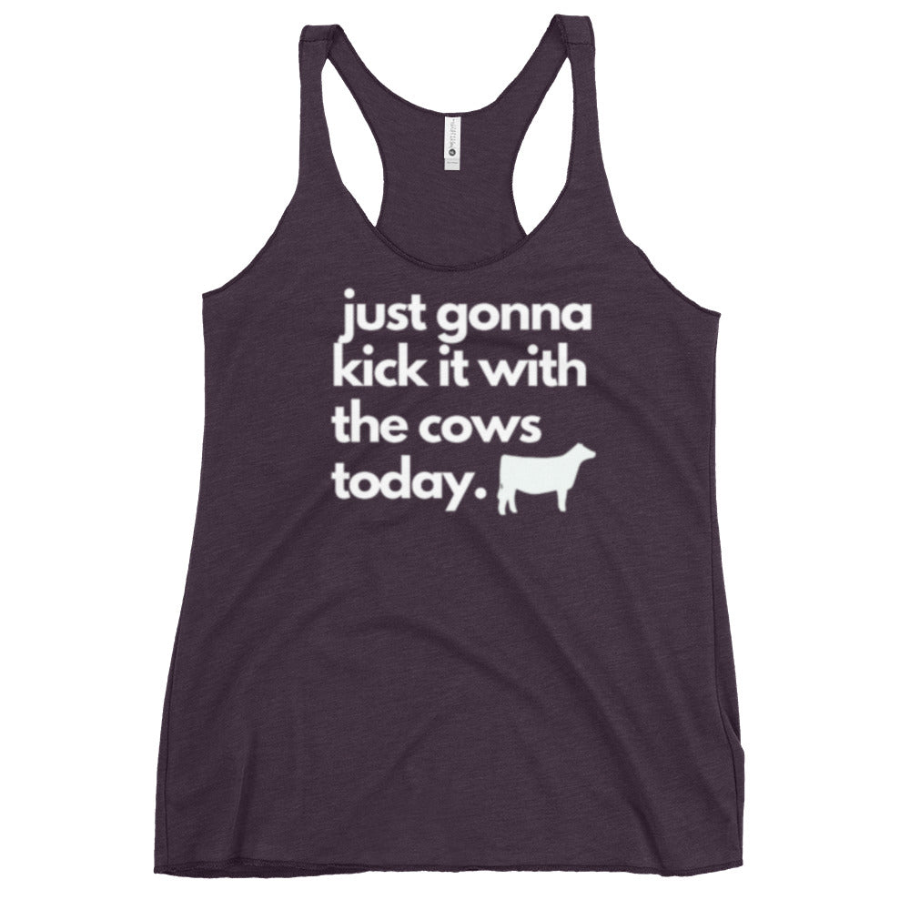 WOMENS TANK- KICK IT WITH THE COWS