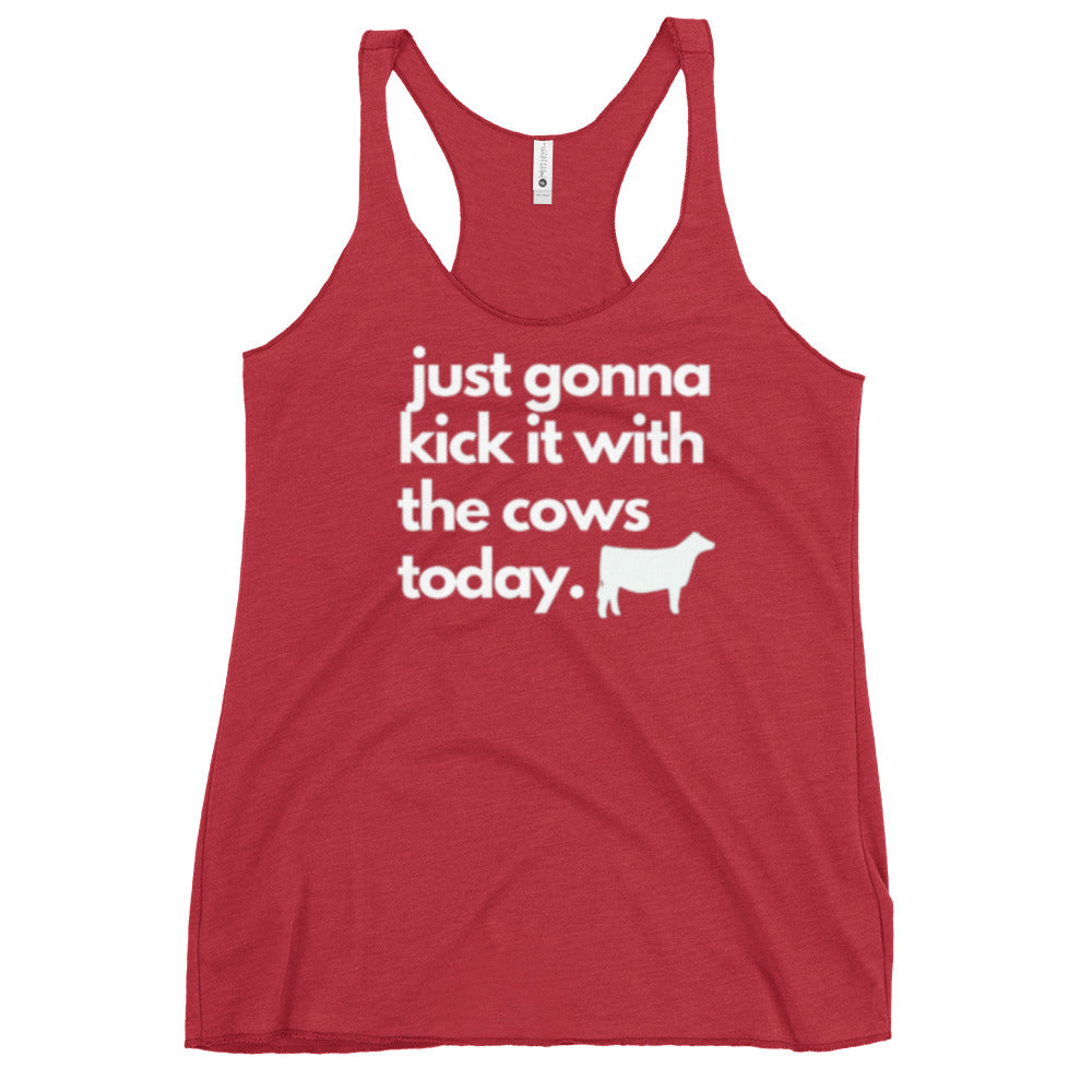 WOMENS TANK- KICK IT WITH THE COWS