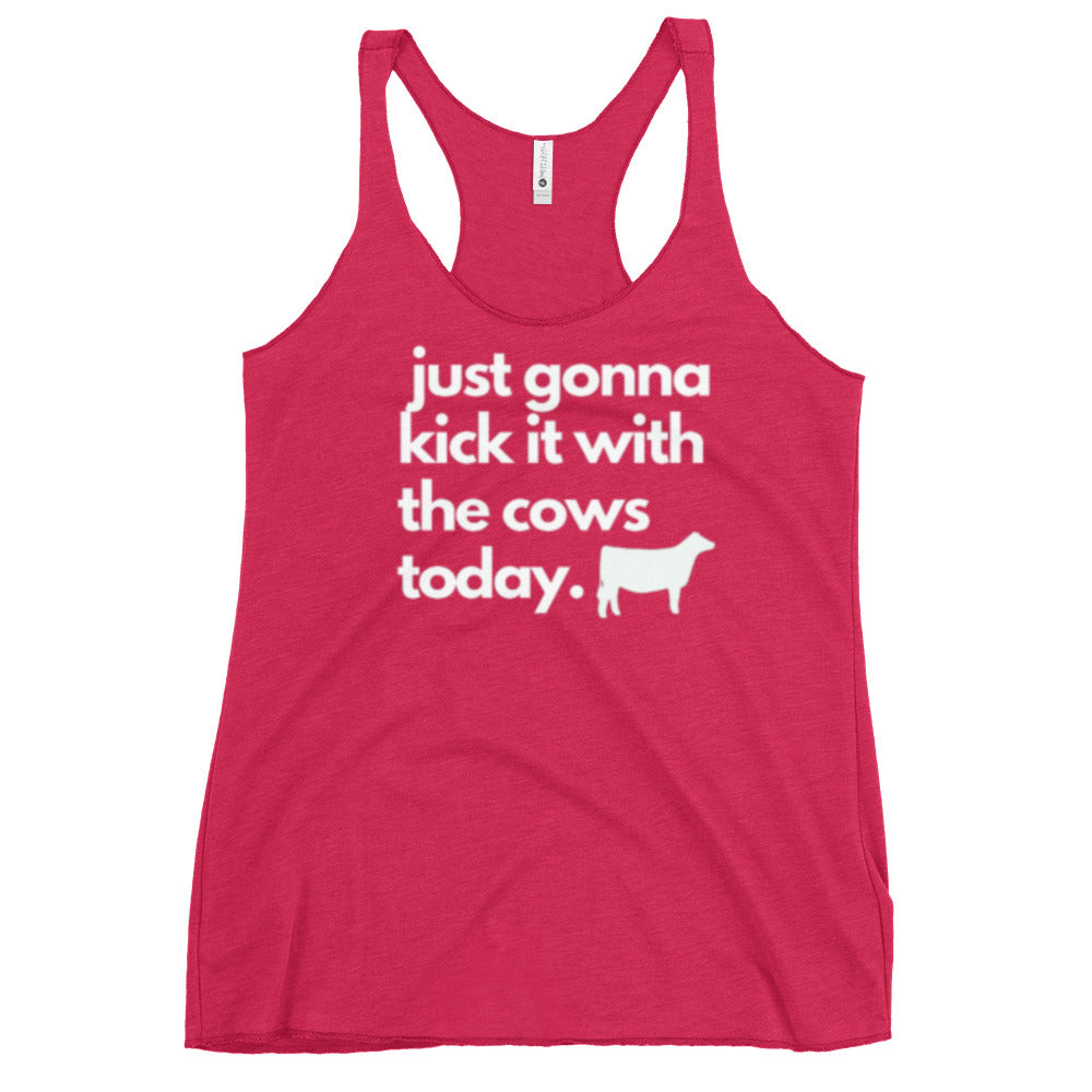 WOMENS TANK- KICK IT WITH THE COWS