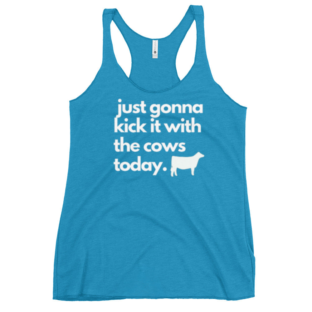 WOMENS TANK- KICK IT WITH THE COWS