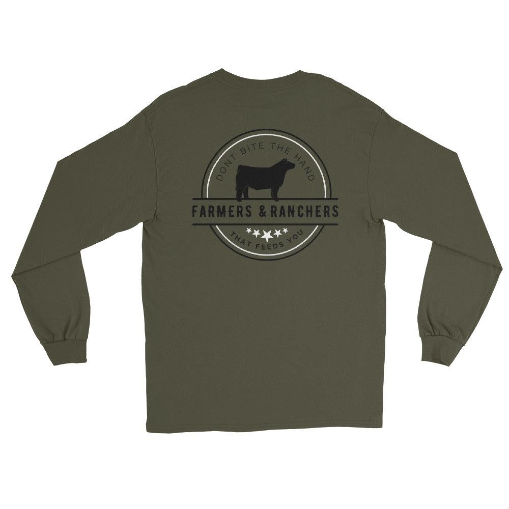 MENS LONG SLEEVE- DONT BITE THE HAND