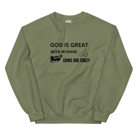 UNISEX CREW- COWS ARE CRAZY