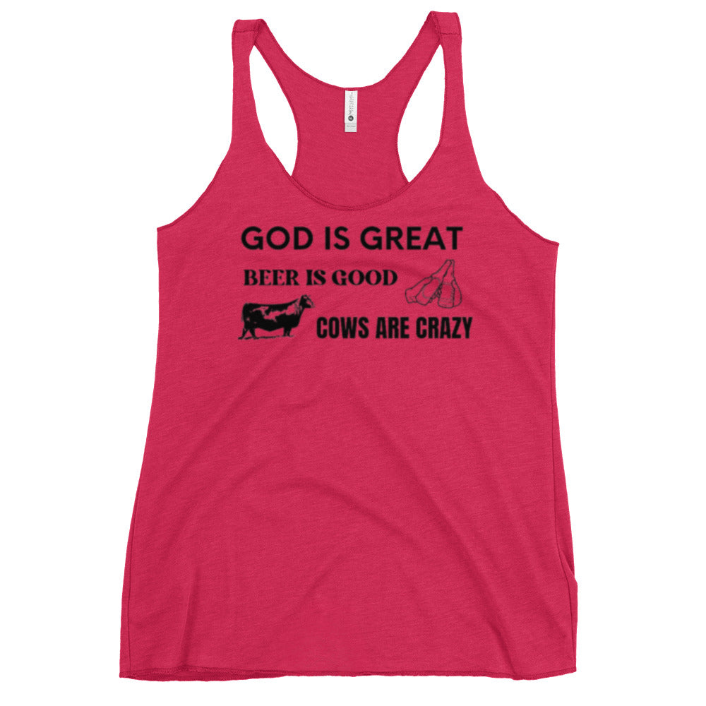 WOMENS TANK- COWS ARE CRAZY