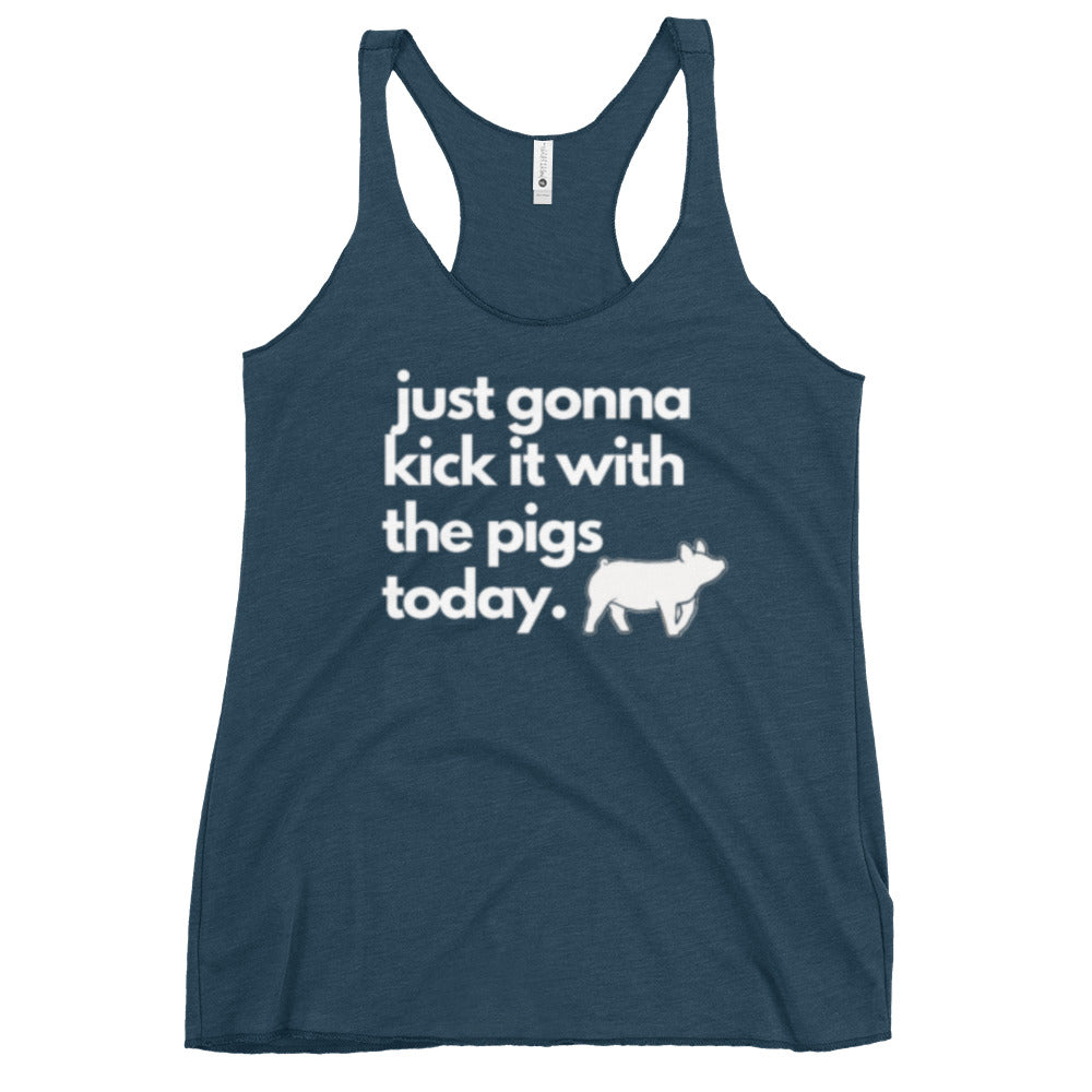 WOMENS TANK- KICK IT WITH THE PIGS