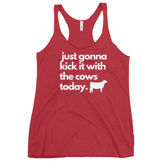 WOMENS TANK- KICK IT WITH THE COWS