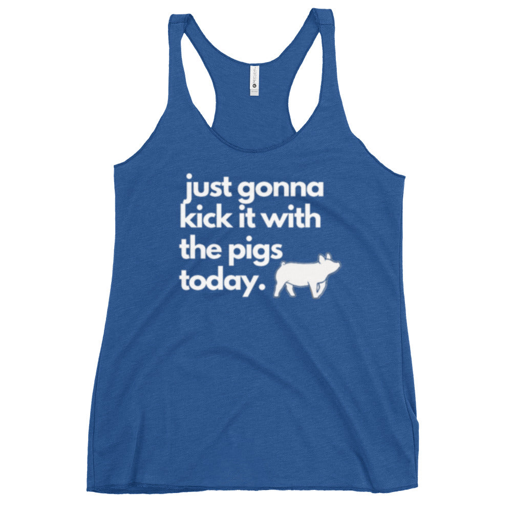 WOMENS TANK- KICK IT WITH THE PIGS