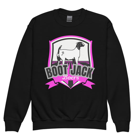 BOOT JACK BOERS- YOUTH CREWNECK (PINK)