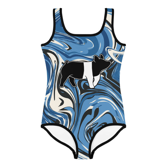 YOUTH SWIMSUIT- PIG (MARBLE) 2t-7