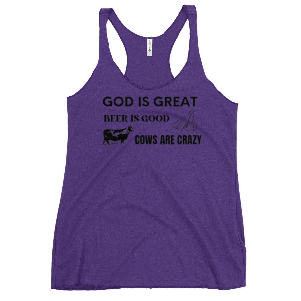 WOMENS TANK- COWS ARE CRAZY